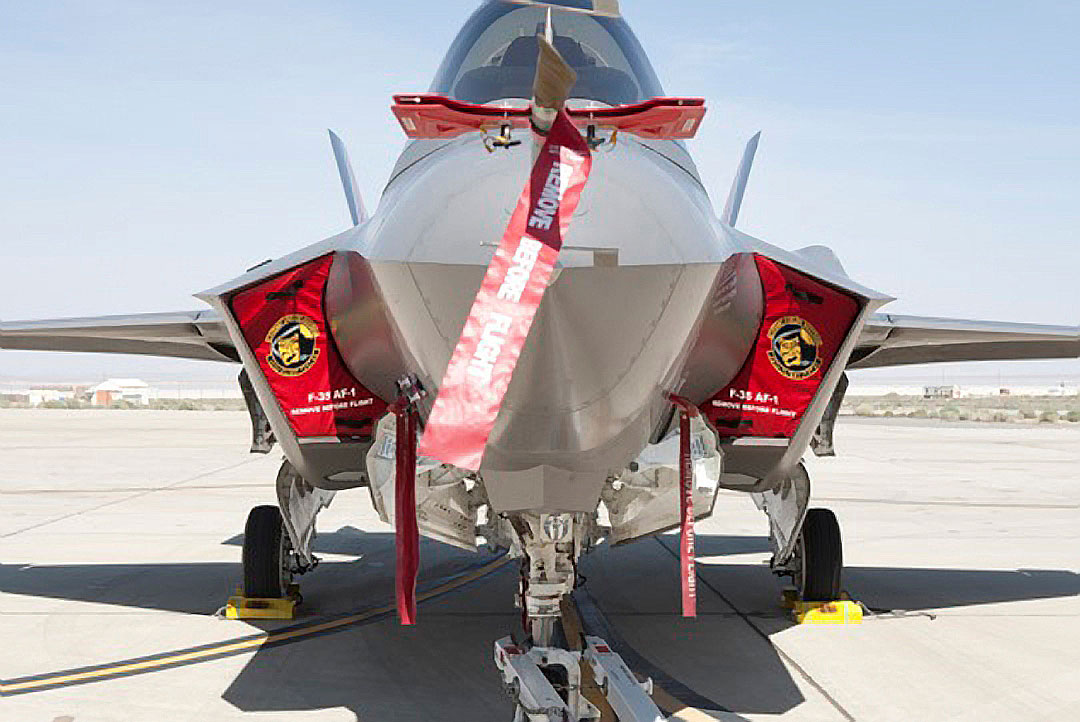 Air intake cover(red color) of F-35