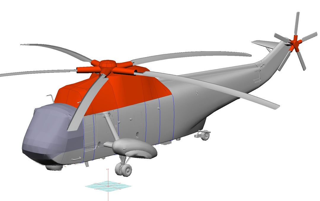 Sikorsky S-61 Cockpit/Nose, Engine, Main and Tail Rotor Covers (3D model)