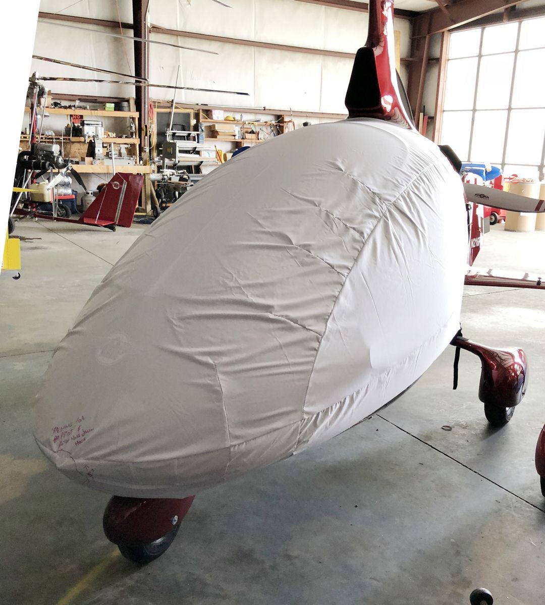 Cavalon Gyrocopter Bubble Cover, test fit cover