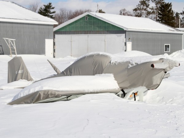 Full Fuselage Cover on an RV-4: Prop/Spinner, Engine, Extended Canopy, Wings, and Empennage covers.